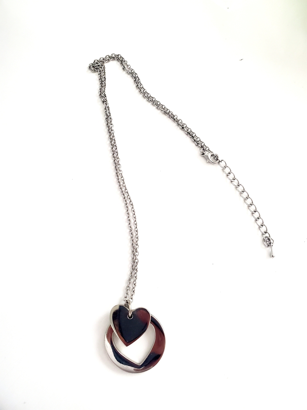 Silver Heart Cutout Pendant Necklace - Women Jewelry